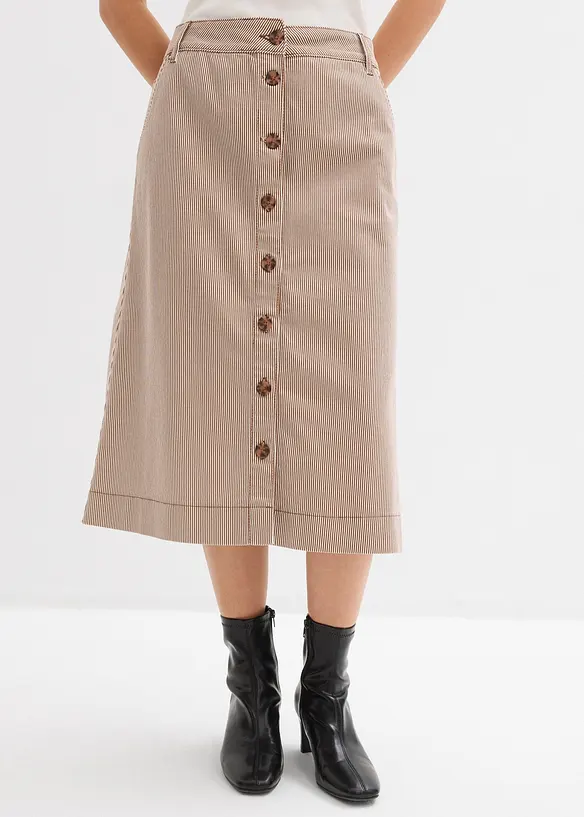 Gonna midi a righe, bonprix