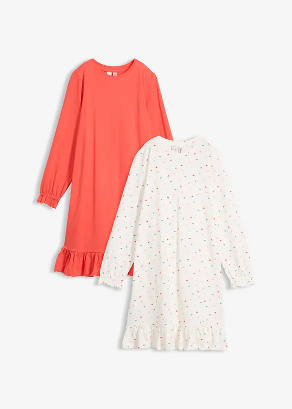 Camicia da notte in cotone morbido (pacco da 2), bonprix