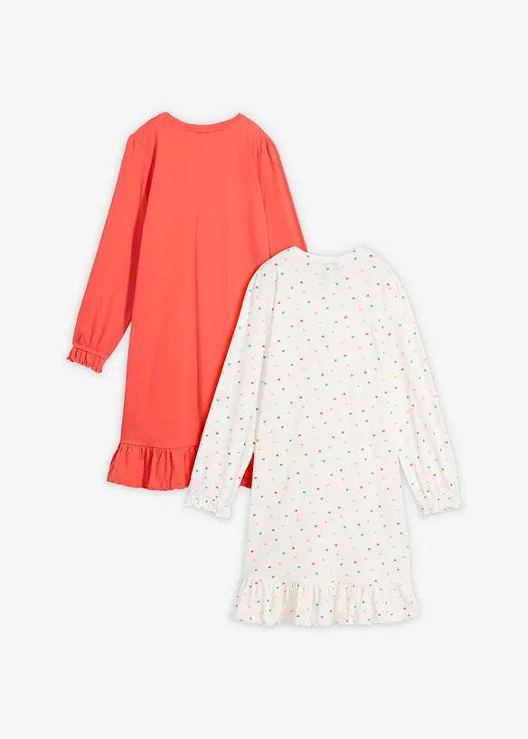 Camicia da notte in cotone morbido (pacco da 2), bonprix