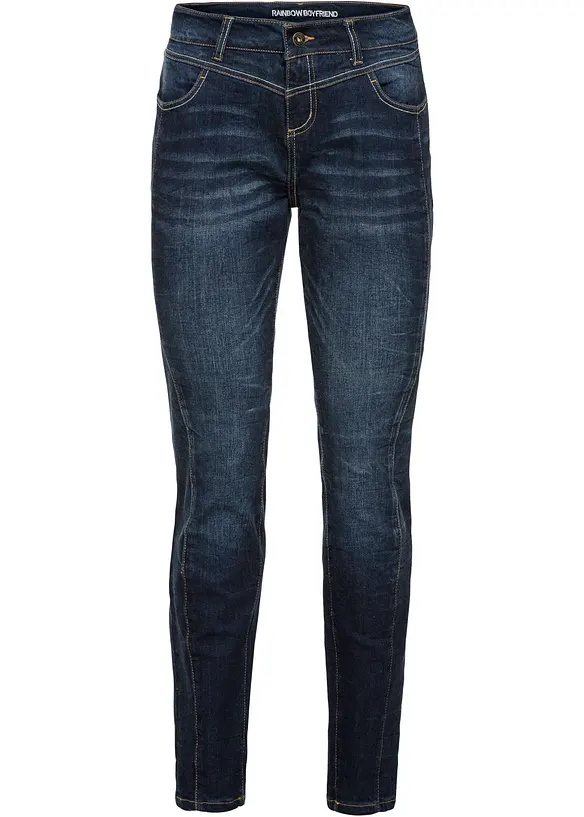 Jeans straight, vita media, bonprix
