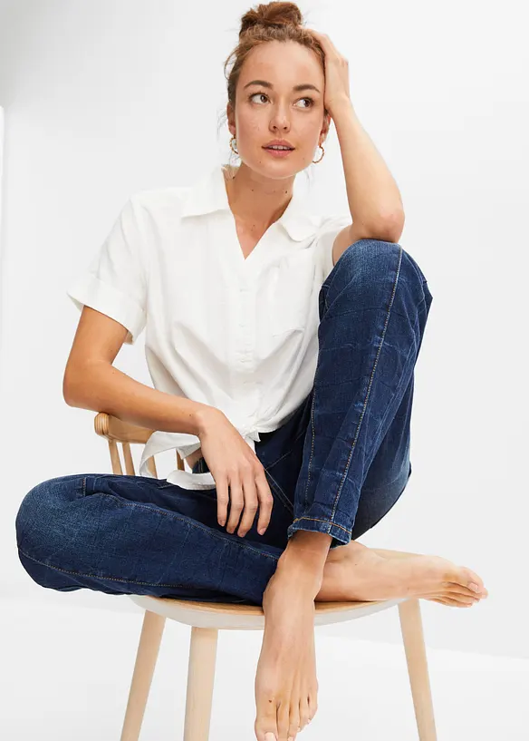 Jeans straight, vita media, bonprix