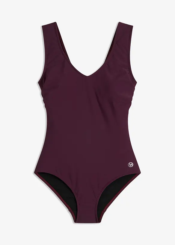 Costume intero con effetto modellante medio e scollatura a V, bonprix