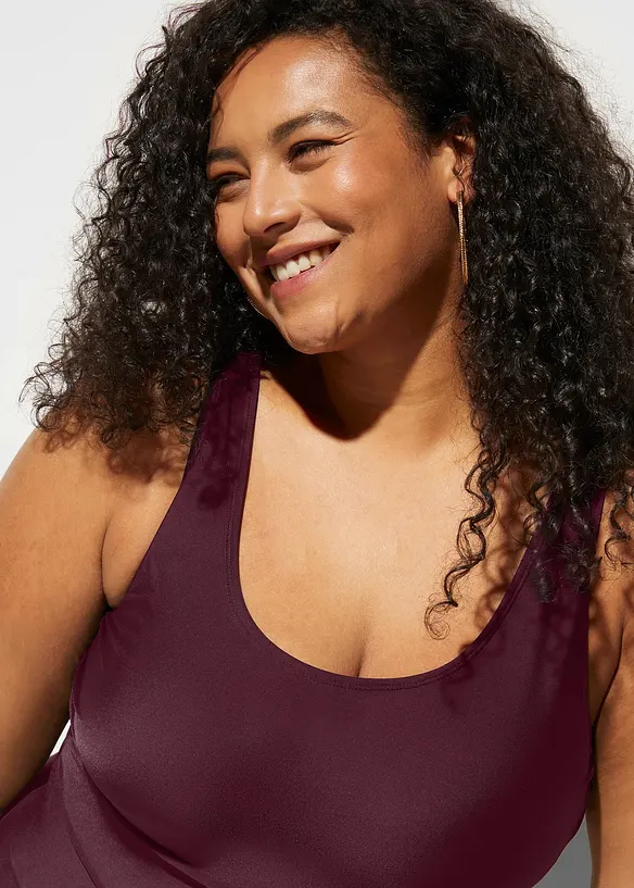 Costume intero con pieghe decorative ed effetto modellante leggero, bonprix