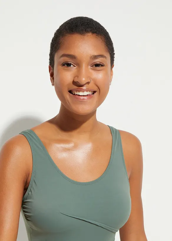 Costume intero con pieghe decorative ed effetto modellante leggero, bonprix