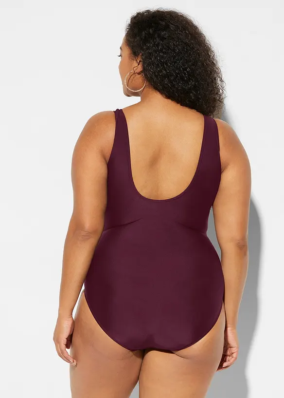 Costume intero con pieghe decorative ed effetto modellante leggero, bonprix