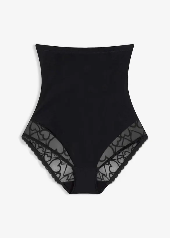Slip con pizzo a cuoricini ed effetto modellante forte, bonprix