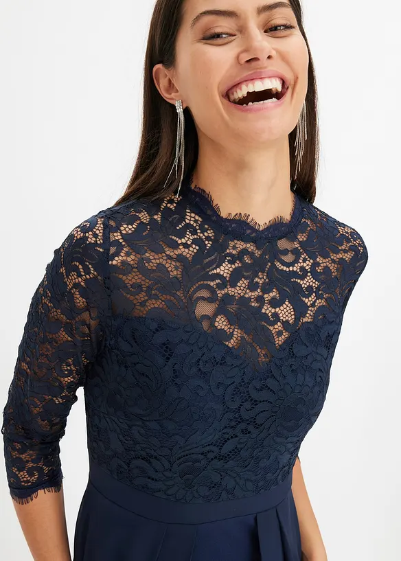 Abito lungo con pizzo, bonprix