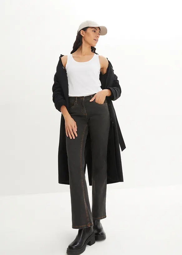 Jeans bootcut elasticizzati, vita alta, bonprix