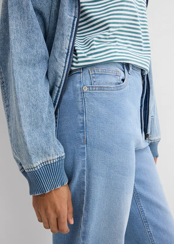 Mom jeans cropped, vita alta, bonprix