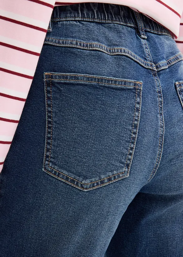 Mom jeans cropped, vita alta, bonprix