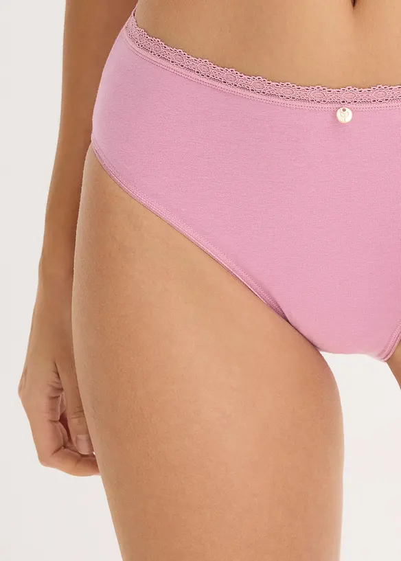 Slip alto con pizzo (pacco da 4), bonprix