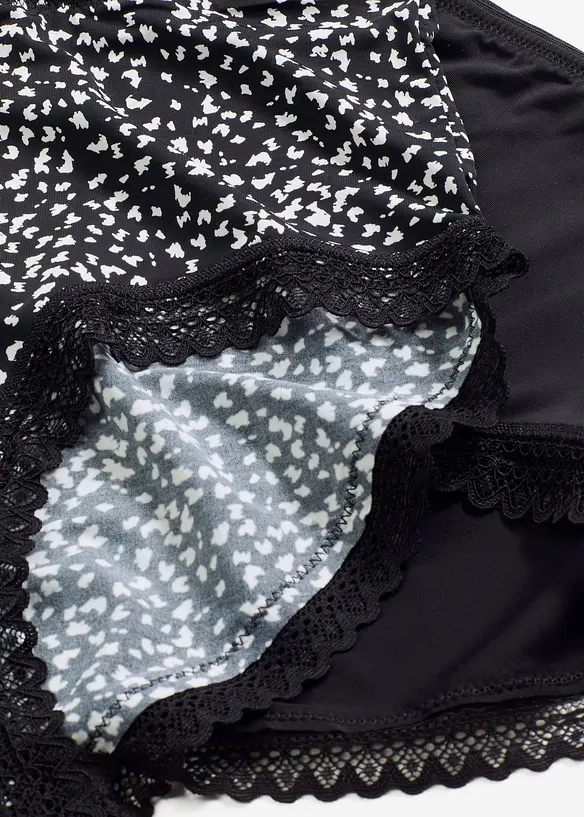 Culotte a vita alta con pizzo (pacco da 4), bonprix