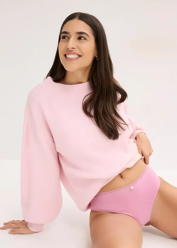 Slip alto con pizzo (pacco da 4), bonprix