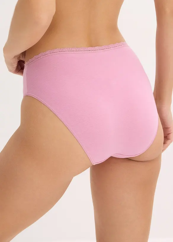 Slip alto con pizzo (pacco da 4), bonprix