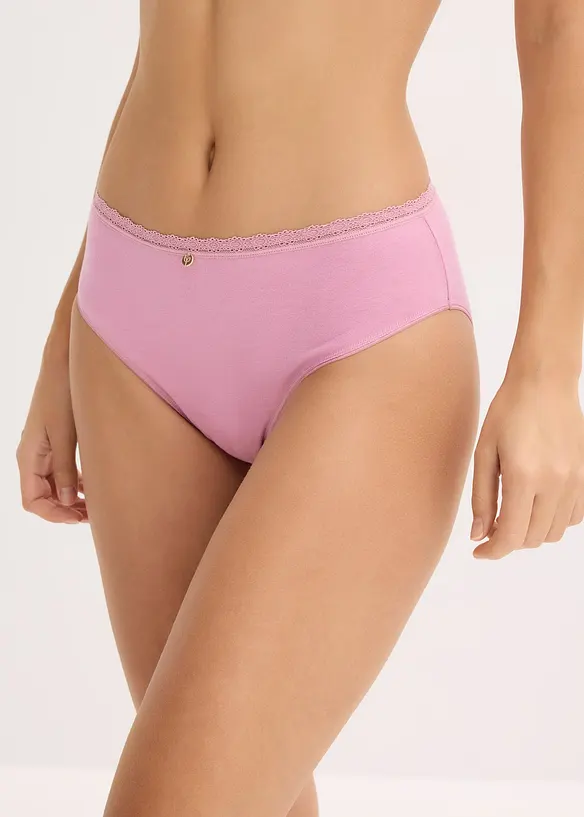 Slip alto con pizzo (pacco da 4), bonprix