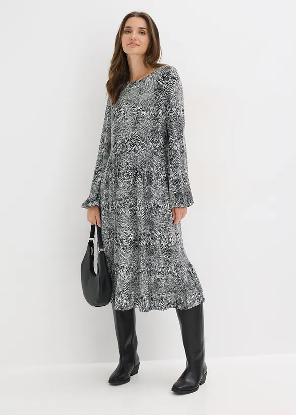 Abito midi in jersey di misto viscosa, bonprix