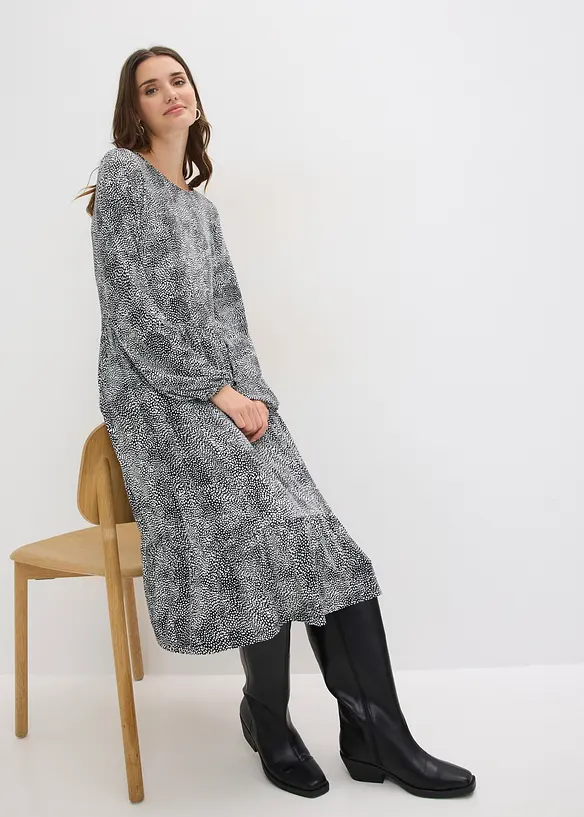 Abito midi in jersey di misto viscosa, bonprix