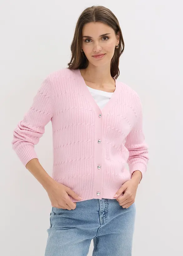 Cardigan in filato fine di misto viscosa, bonprix