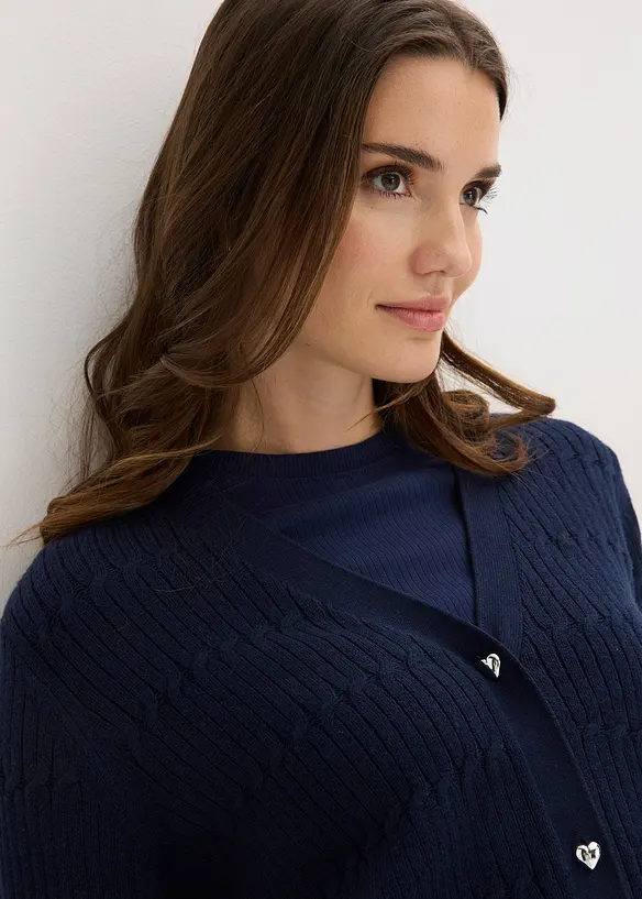 Cardigan in filato fine di misto viscosa, bonprix