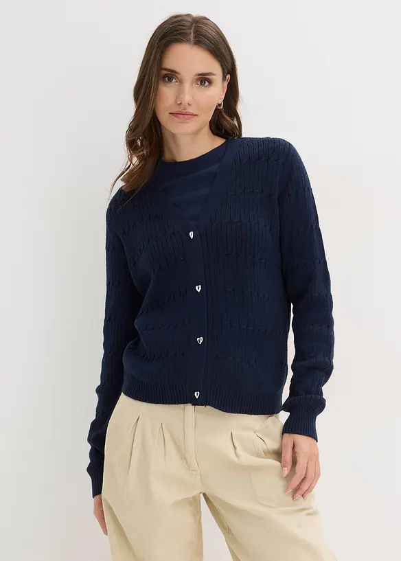 Cardigan in filato fine di misto viscosa, bonprix