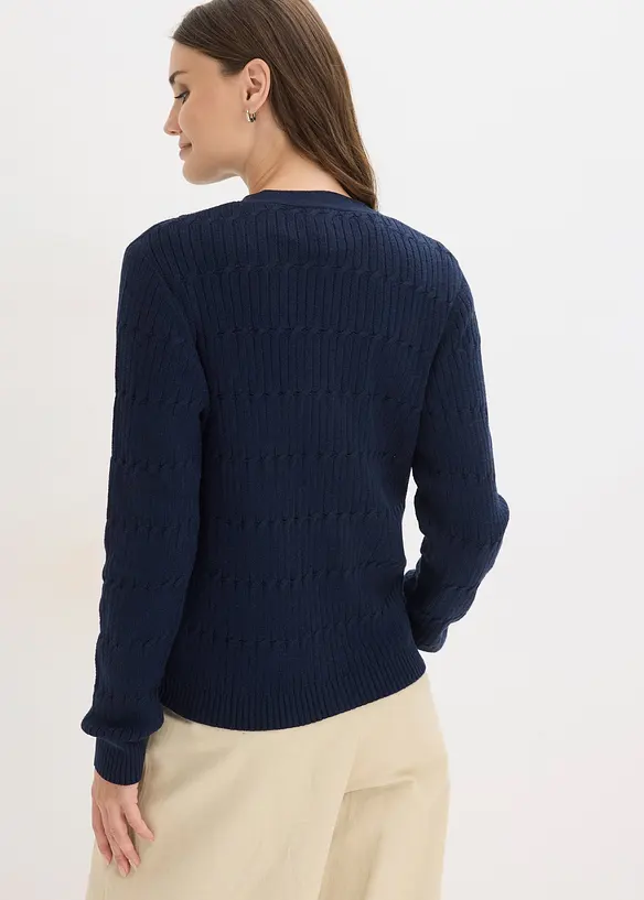Cardigan in filato fine di misto viscosa, bonprix
