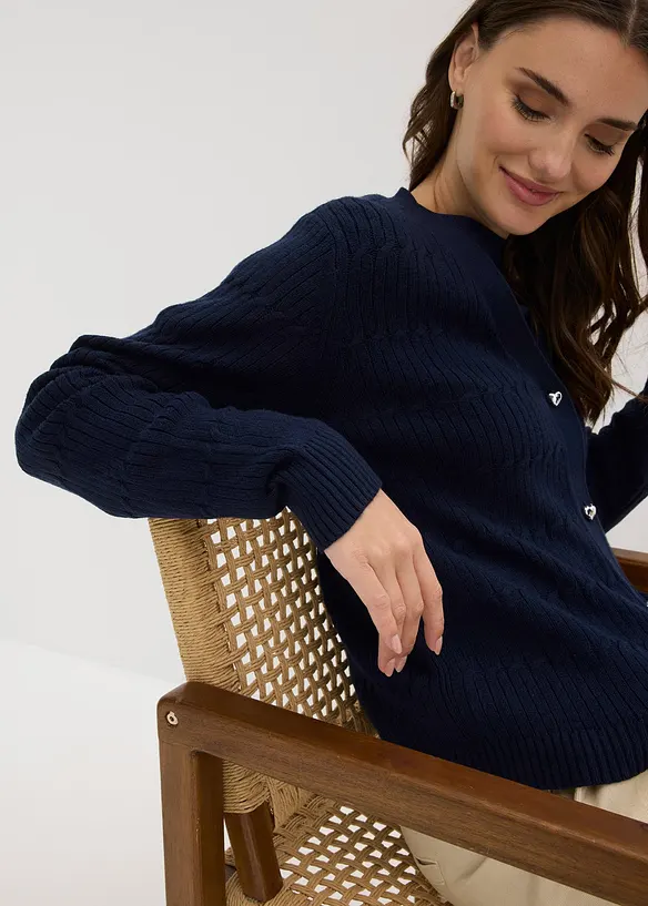 Cardigan in filato fine di misto viscosa, bonprix