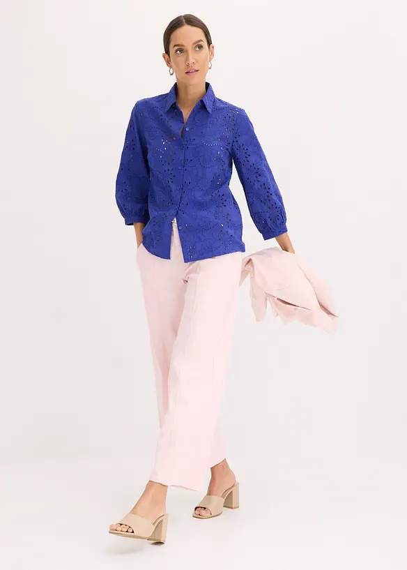 Camicetta con ricami traforati, bonprix