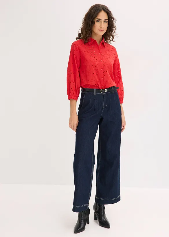 Camicetta con ricami traforati, bonprix