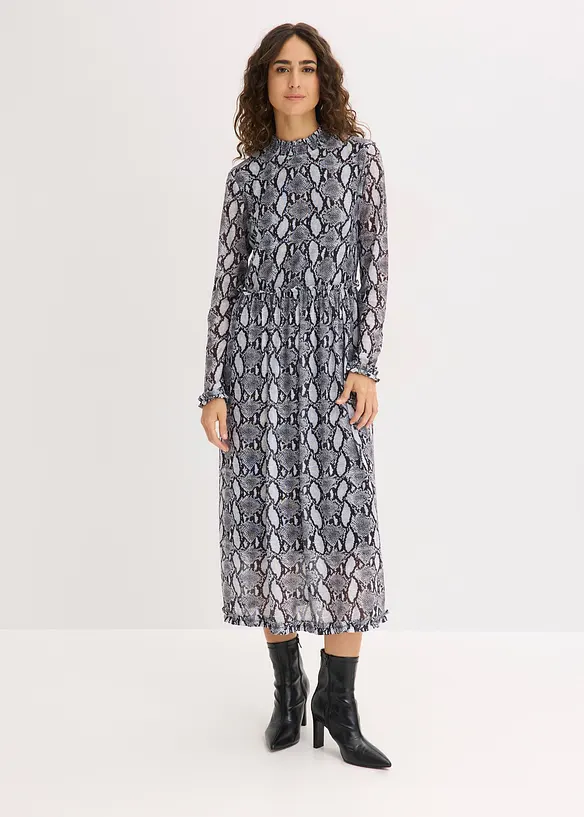 Abito midi in morbido mesh, bonprix