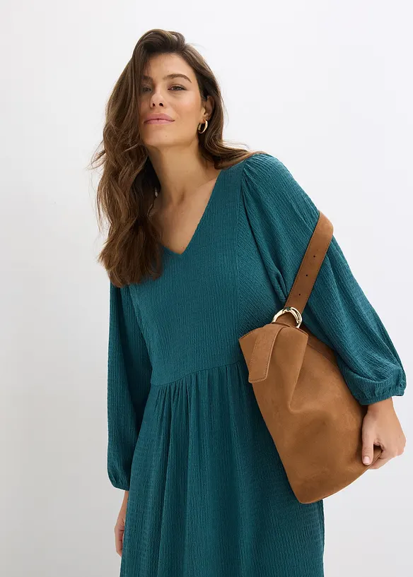 Abito midi in jersey operato, bonprix