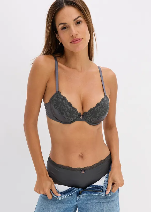 Reggiseno con coppe preformate ed effetto lucido, bonprix