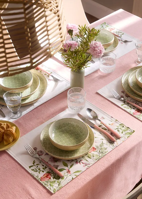 Tovagliette americane con stampa floreale (pacco da 4), bonprix