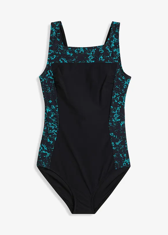 Costume intero con scollatura quadrata e effetto modellante medio, bonprix