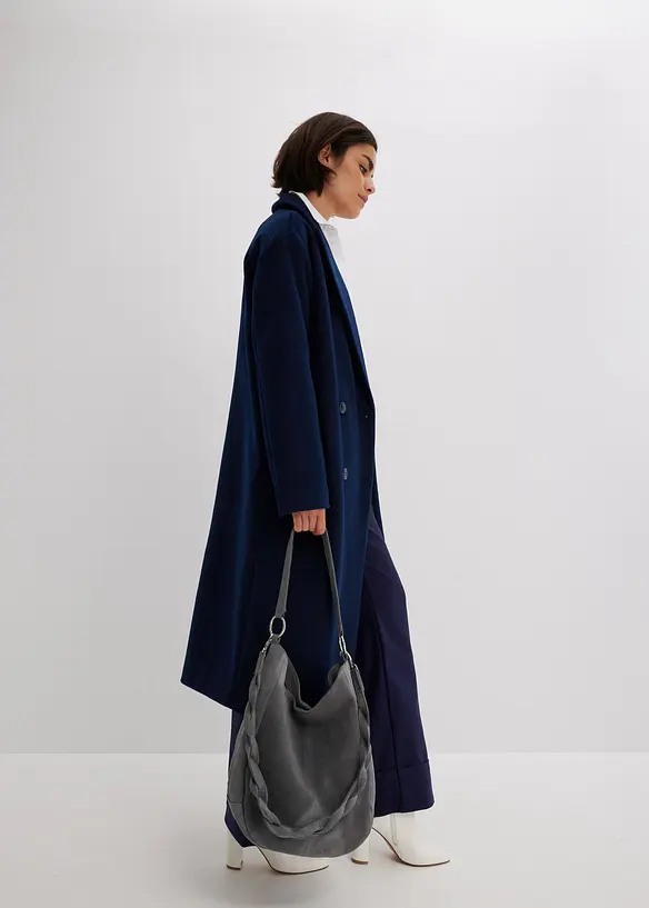 Borsa in pelle scamosciata con tracolla extra decorativa, bonprix