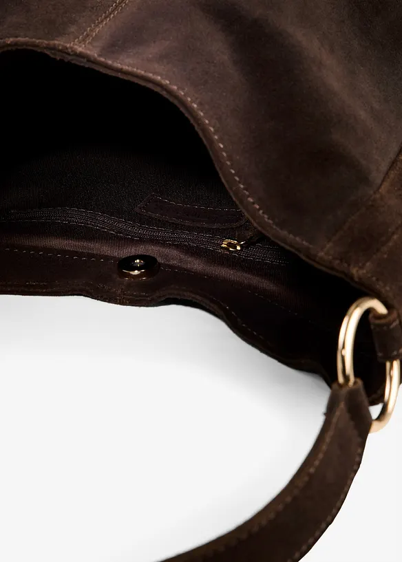 Borsa in pelle scamosciata con tracolla extra decorativa, bonprix