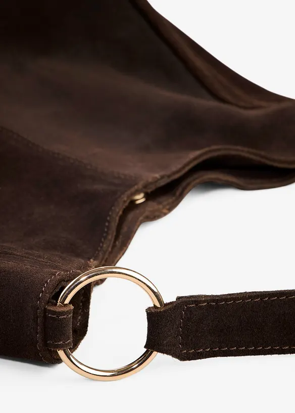 Borsa in pelle scamosciata con tracolla extra decorativa, bonprix
