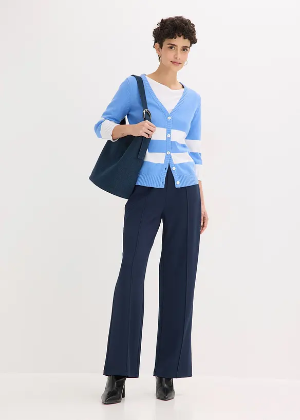 Cardigan in maglia di cotone a righe, bonprix