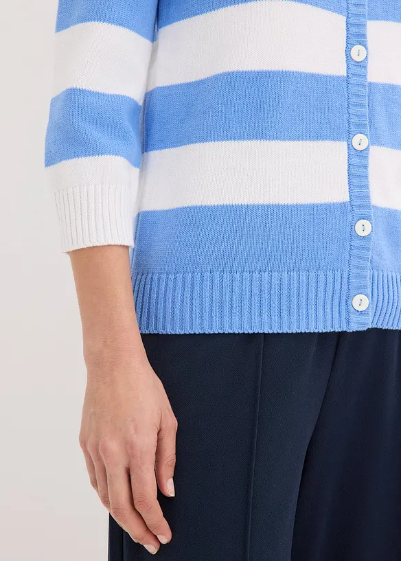 Cardigan in maglia di cotone a righe, bonprix