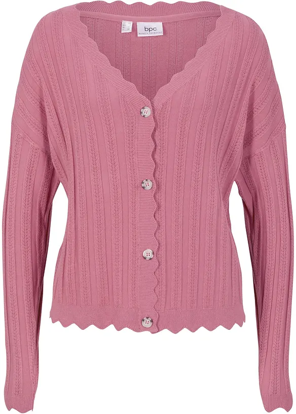 Cardigan traforato cropped, bonprix