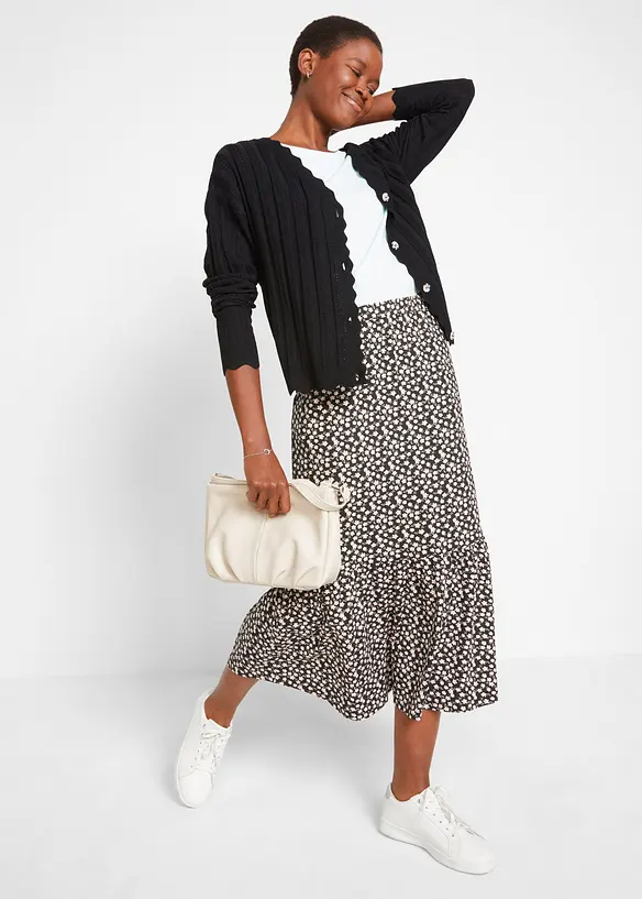 Cardigan cropped traforato, bonprix