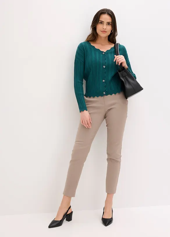 Cardigan cropped traforato, bonprix