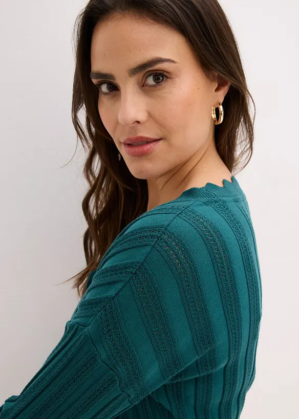 Cardigan cropped traforato, bonprix