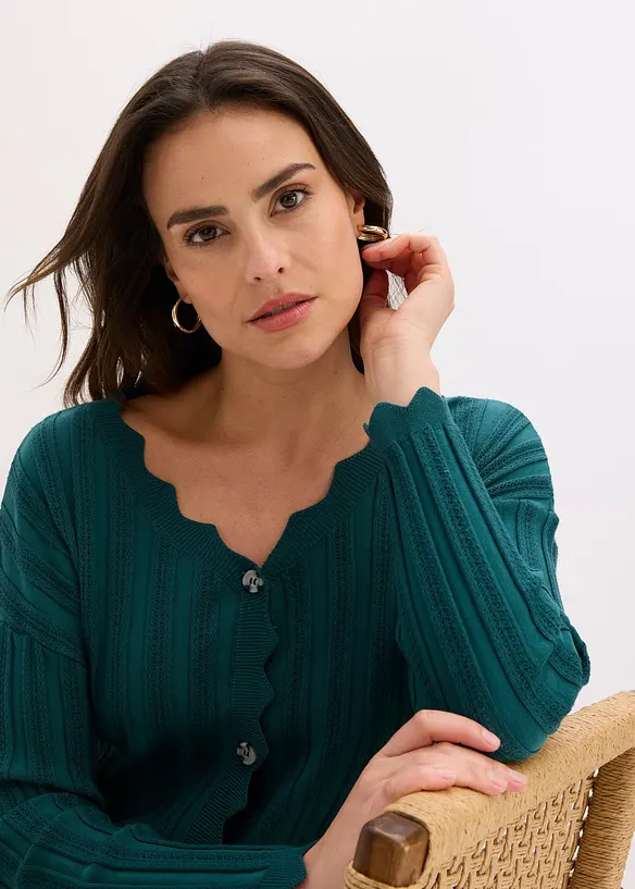 Cardigan cropped traforato, bonprix