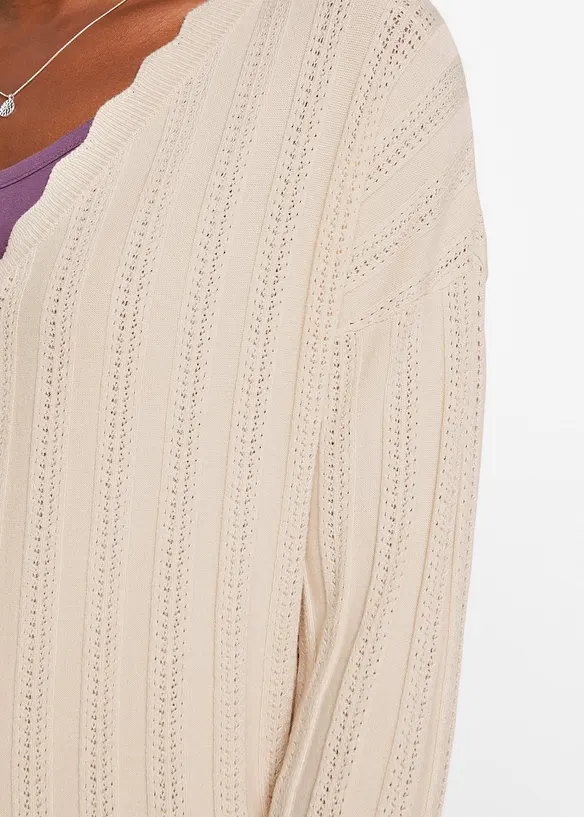 Cardigan cropped traforato, bonprix