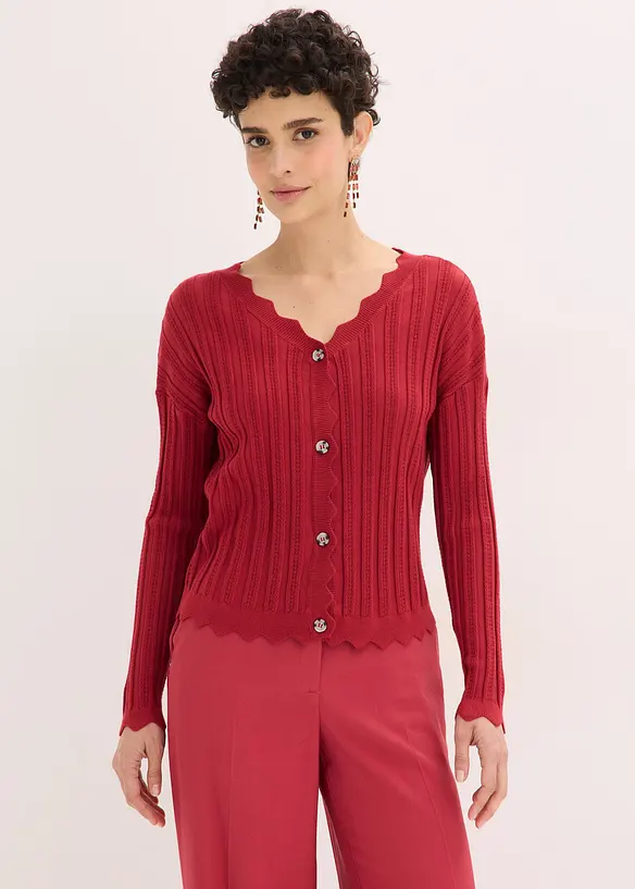 Cardigan cropped traforato, bonprix