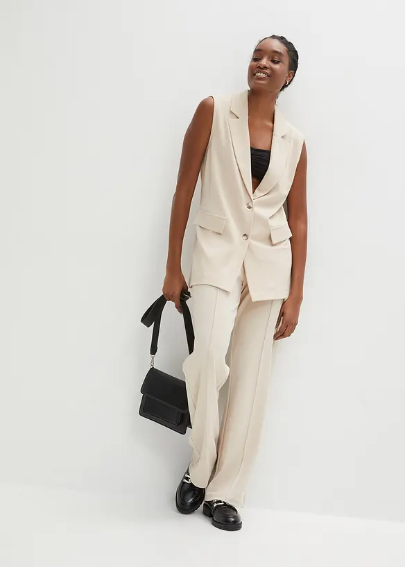 Pantaloni con elastico in vita in interlock robusto, bonprix