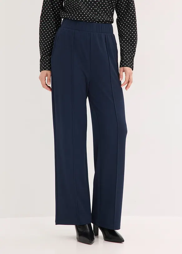 Pantaloni con elastico in vita in interlock robusto, bonprix