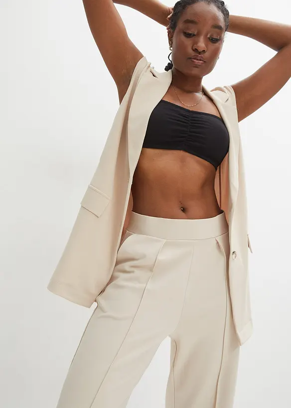 Pantaloni con elastico in vita in interlock robusto, bonprix