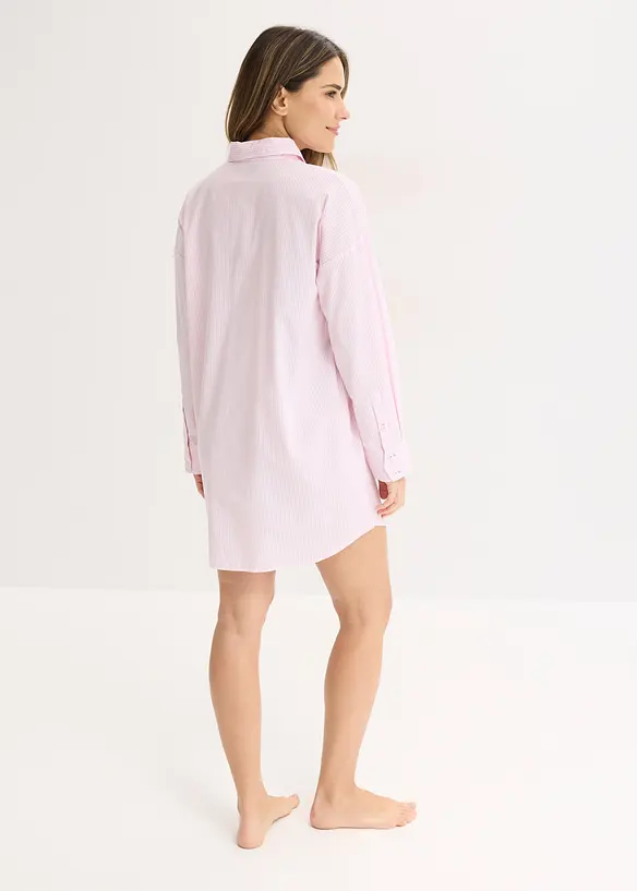 Camicia da notte oversize in tessuto di puro cotone, bonprix