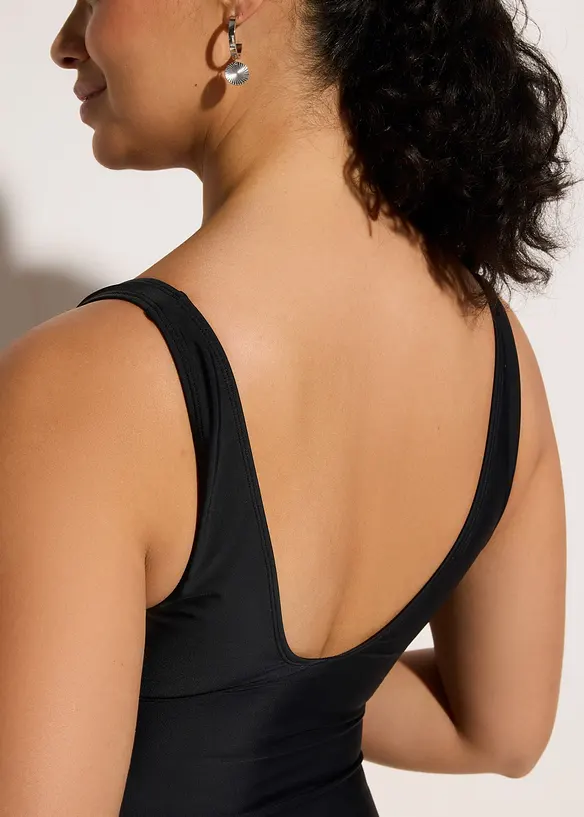 Costume intero con inserti stampati e effetto modellante medio, bonprix